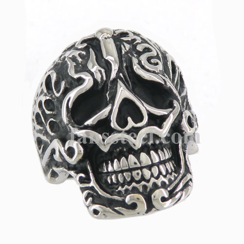 FSR10W53 tooth open skull biker Ring - Click Image to Close